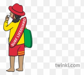 Lifeguard Blowing Whistle Illustration - Twinkl Lifeguard Blowing Whistle Cartoon Png,Whistle Png