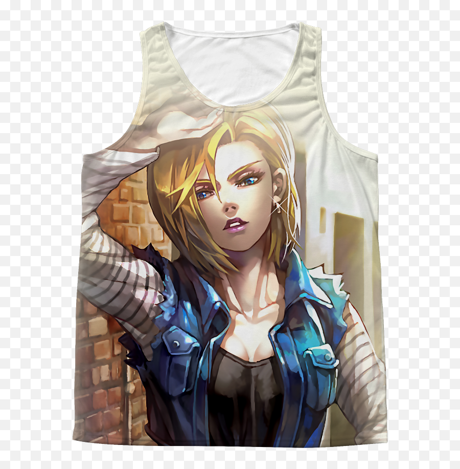 Super Saiyan Android 18 1 Sided 3d Tank Top T Shirt - Tl00364at De Androide Numero 18 3d Png,Android 18 Png