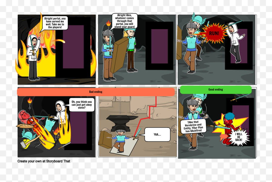 Herobrine Fire Storyboard By Minecraftzhang2025 - Cartoon Png,Herobrine Png