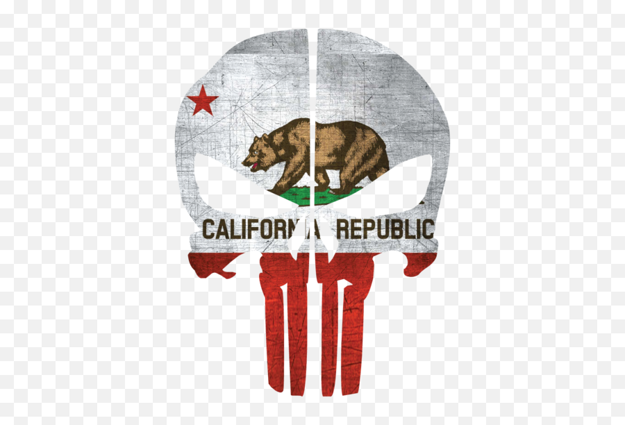 California Flag Punisher Skull - California Republic Flag Png,California Flag Png