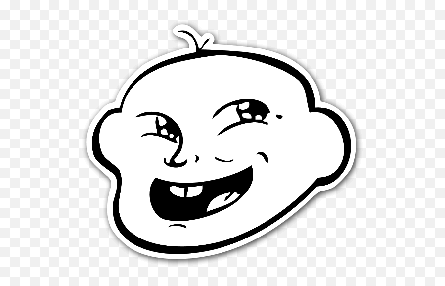 Download Hd Baby Meme Sticker - Baby Troll Face Png,Troll Face Png No Background