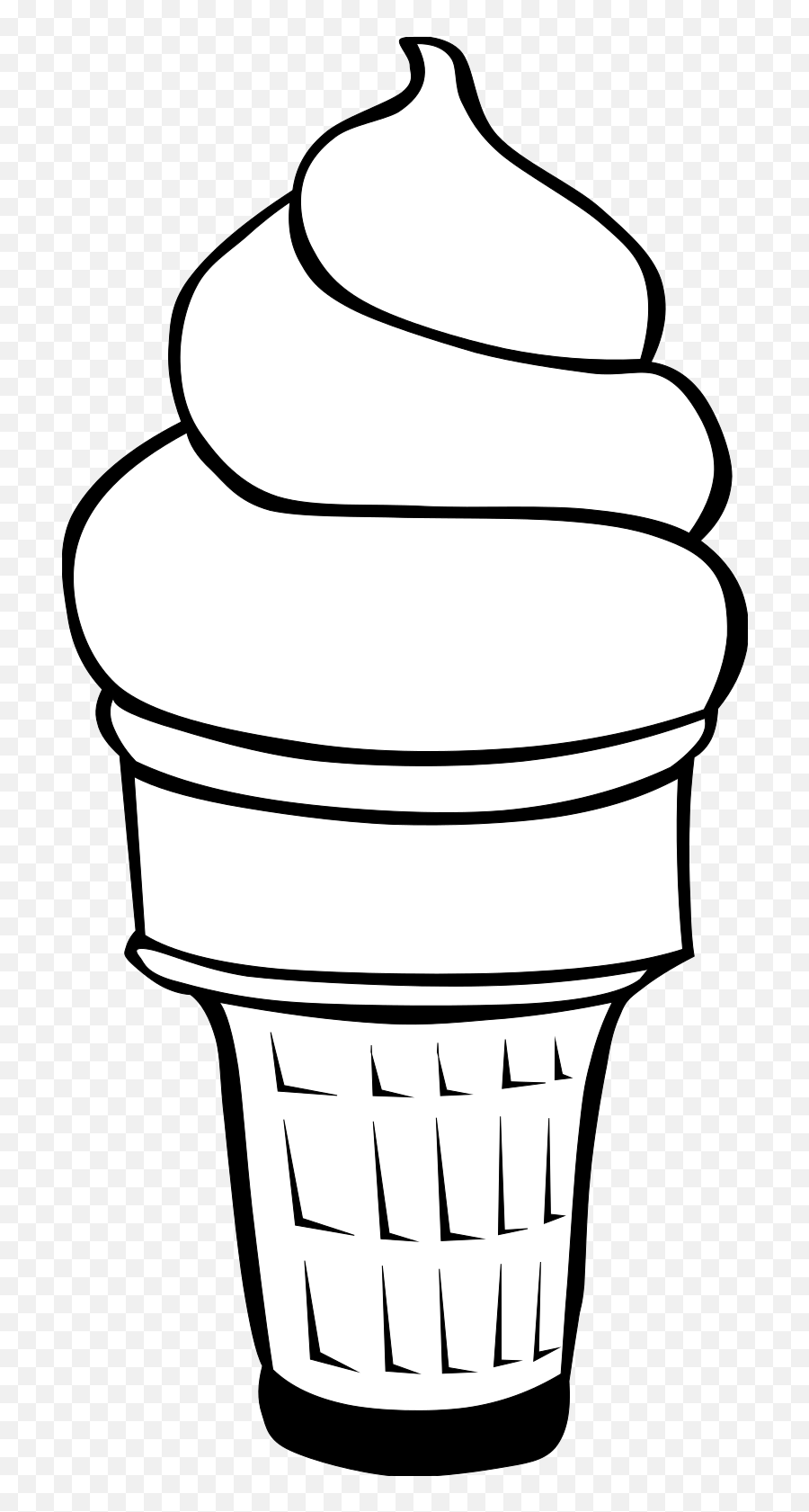 Soft Serve Ice Cream Cone B And W Svg Vector - Ice Cream Cone Clip Art Png,Ice Cream Clipart Png