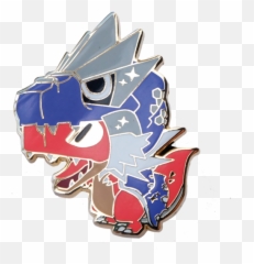 Grumpii Poke Hard Enamel Pin - Mega Rayquaza Shiny Tyrantrum png