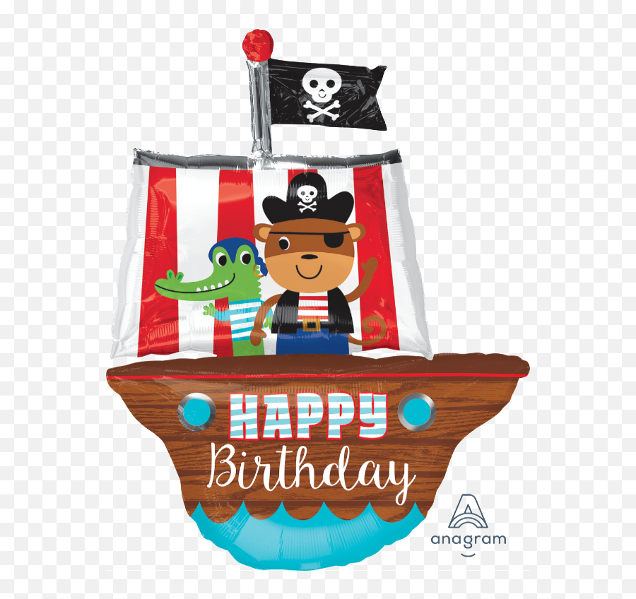 Happy Birthday Pirate Ship Supershape Balloon - Happy Birthday Pirate Png,Pirate Ship Icon