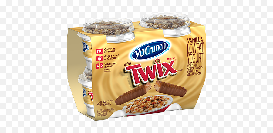 Vanilla Lowfat Yogurt With Twix Pieces - Yocrunch Twix Yogurt Png,Foto ...