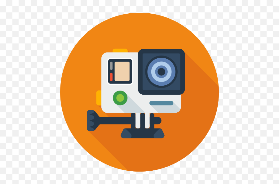 Social Camera Movie Media Icon - Camera Orange Flat Icon Png,Movie Box Icon