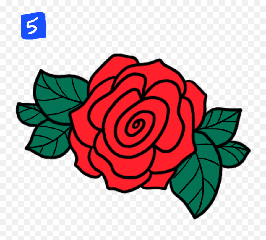 How To Draw A Rose Step By 4 Easy Ways - Bullet Png,Simple Rose Icon