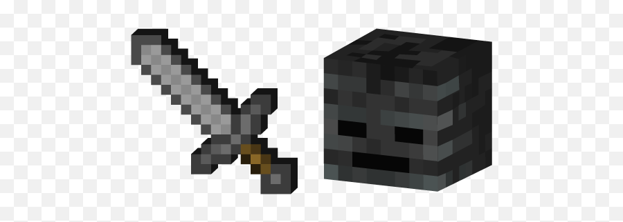 Stone Sword And Wither Skeleton Cursor - Minecraft Sword And Shield Png,Minecraft Skeleton Png