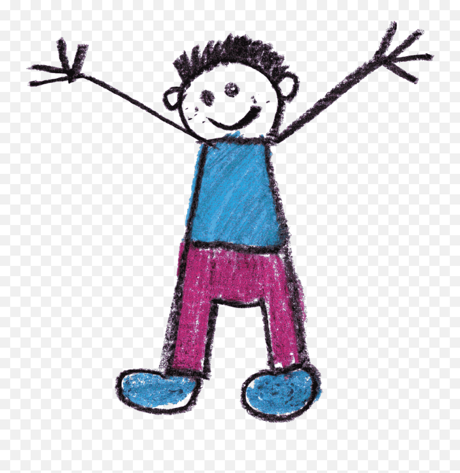 Crayon Doodle Happy Kids Drawing - Kid Drawing Png,Kids Png