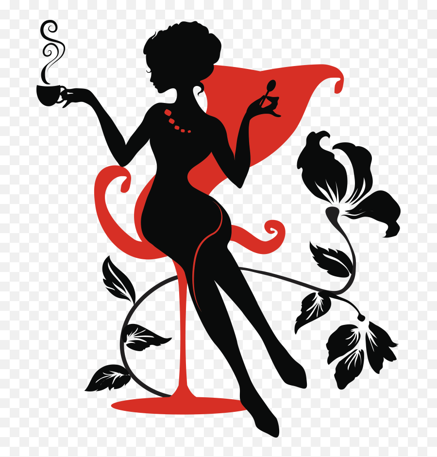 Sexy Woman Silhouette Png - Woman Silhouette Coffee Girl Elegant Woman Silhouette Png,Girl Silhouette Png