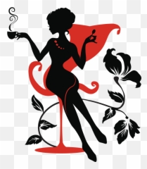 Sexy Woman Silhouette Png - Woman Silhouette Coffee Girl Elegant Png