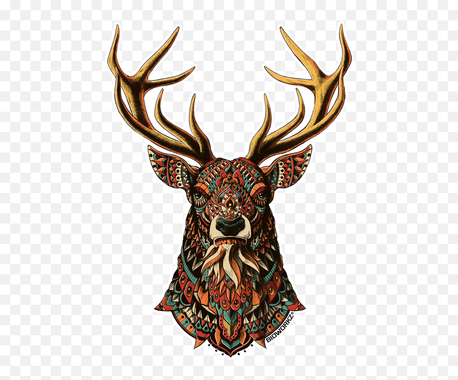 Ornate Buck Png Image With No - Black And White Animal Illustration,Buck Png