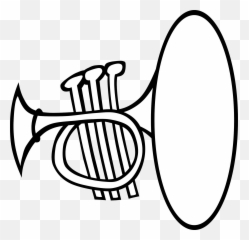 Music Notes Black And White Clipart - Trumpet Clip Art png