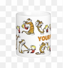 Personalized Calvin And Hobbes Plastic Kids Mug 11oz 1 - Calvin And Hobbes Png,Calvin And Hobbes Png