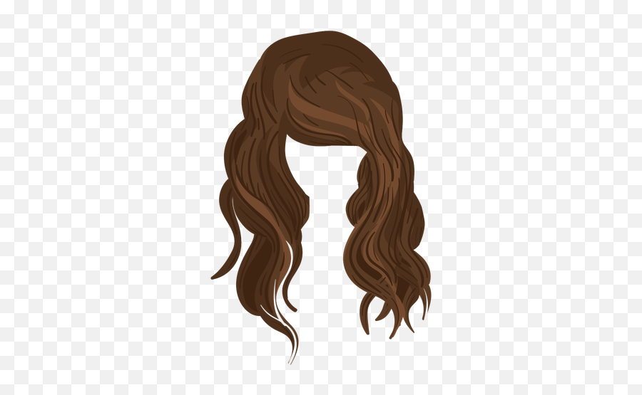 Beach Waves Hair Illustration - Brown Hair Vector Png,Ponytail Png