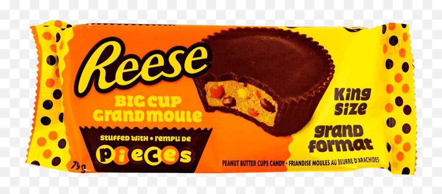 Reese Big Cup Peanut Butter Cups Stuffed With Pieces - Peanut Butter Cups Png,Reeses Pieces Logo