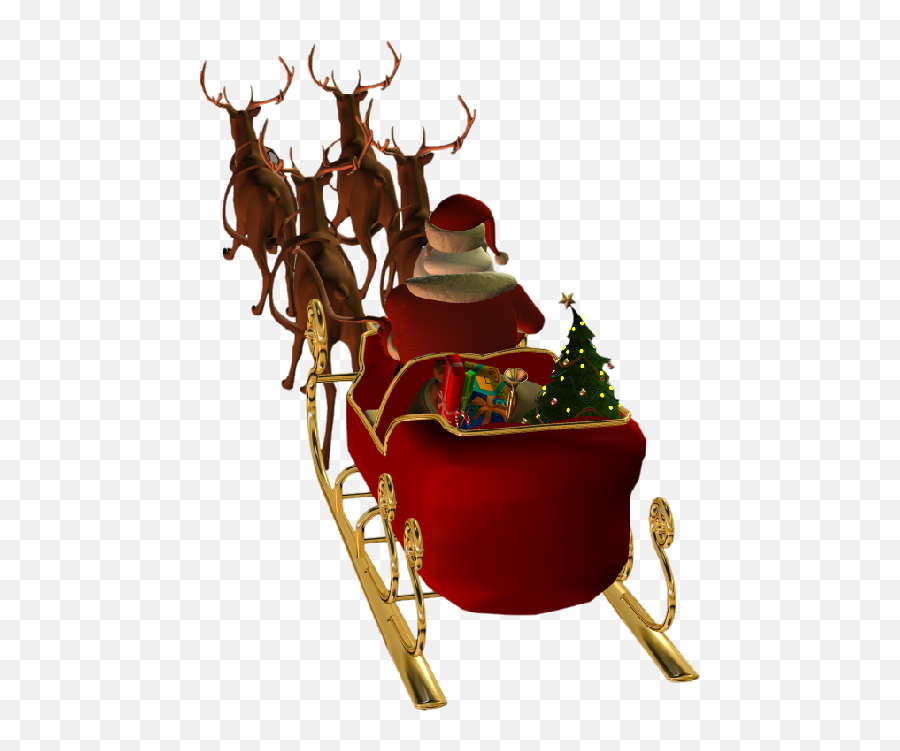 Christmas Santa Sleigh And Reindeer Clip Art - Santa Sleigh With Reindeers Transparent Png,Santa Sleigh Transparent