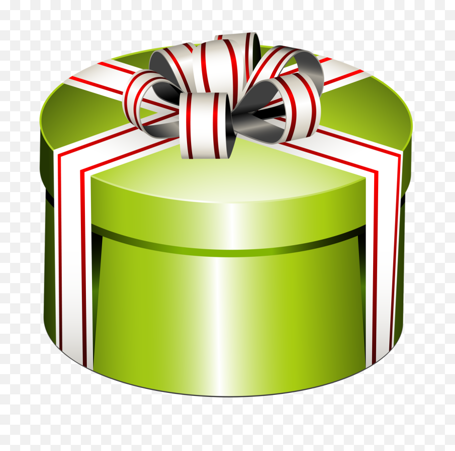 Download Round Present Box With Bow Png - Round Gift Box Clipart,Present Bow Png