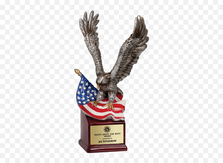 Resin Perched Eagle With American Flag Paradise Awards - American Png,American Flag Eagle Png