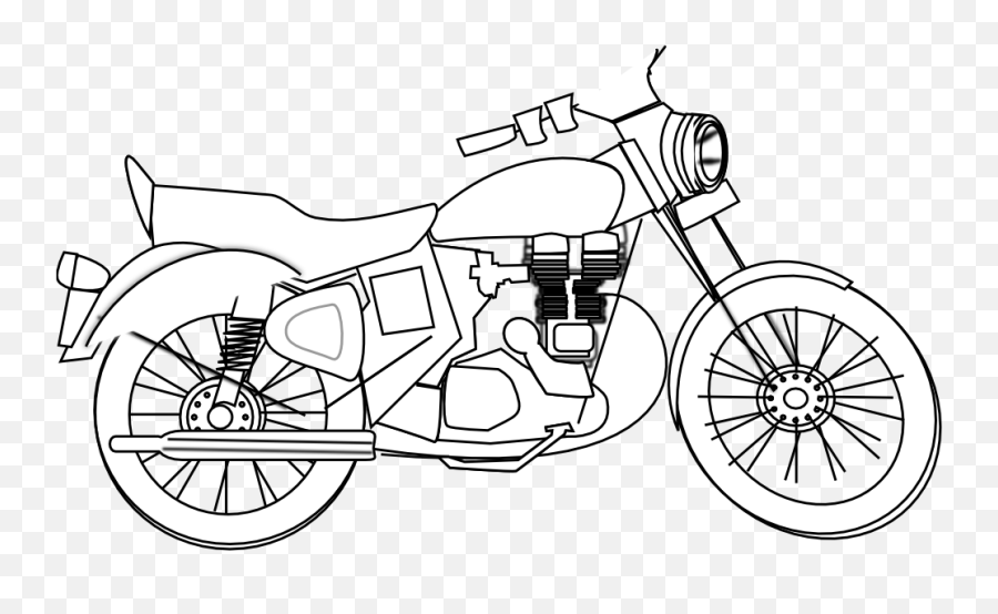 Motorcycle Clipart Pizza Transparent Free - Free Motorcycle Clipart Black And White Png,Motorcycle Clipart Png