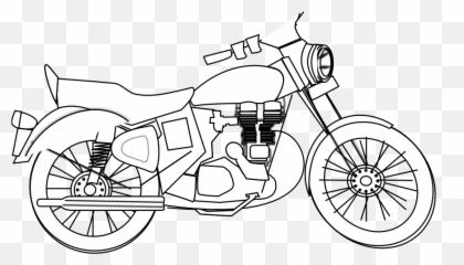 Motorcycle Clipart Pizza Transparent Free - Free Motorcycle Clipart Black And White Png,Motorcycle Clipart Png
