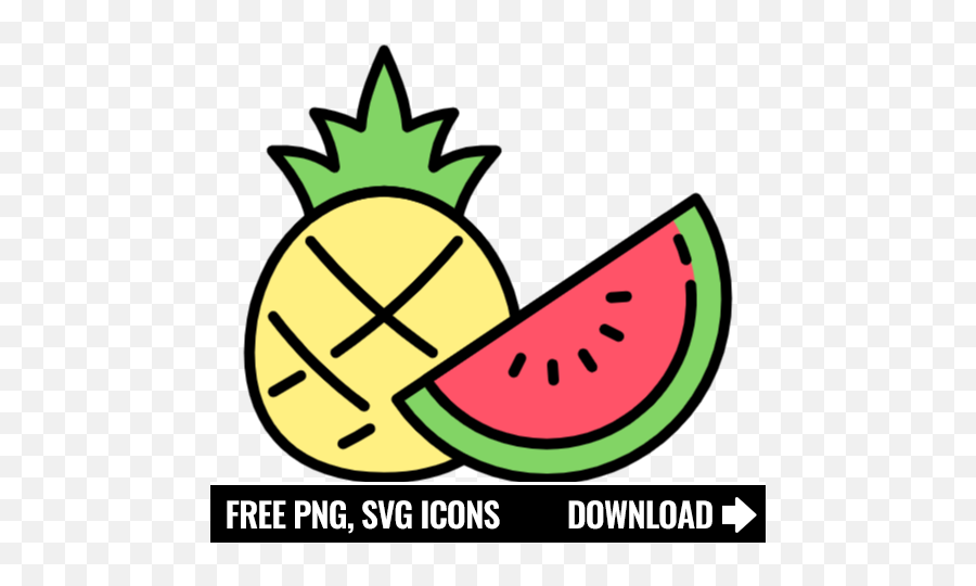 Free Pineapple And Watermelon Icon Symbol Png Svg Download - Smile Icon,Melon Icon