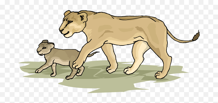 Lioness Cub Clip Art - Clip Art Library Lioness And Cub Clipart Png,Lioness Icon