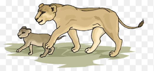 Lioness Cub Clip Art - Clip Art Library Lioness And Cub Clipart png