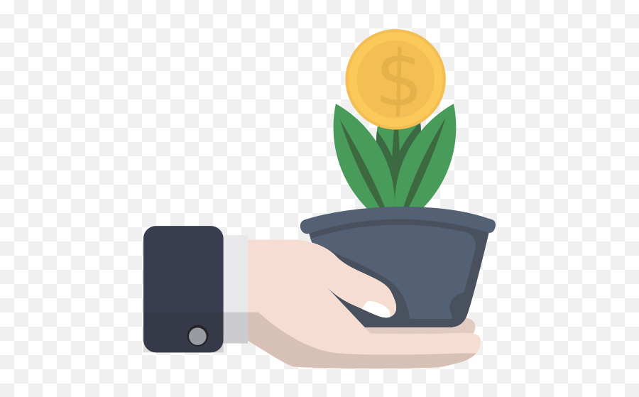 Investment Money Plant Growing Dollar Hand Coin Free - Language Png,Growing Icon