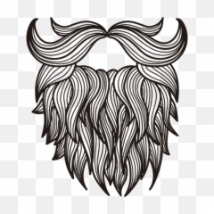 Illustrated Hipster Moustache Beard - Drawing png