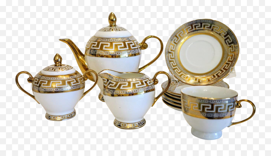 Russian Porcelain Tea Set For Four Ca - Ceramic Png,Tea Set Png