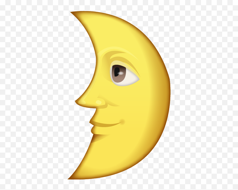 Download First Quarter Moon With Face Emoji Image In Png - Emoticon,Face Png
