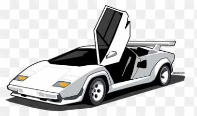 Drawing Lambo Lamborghini Countach - png
