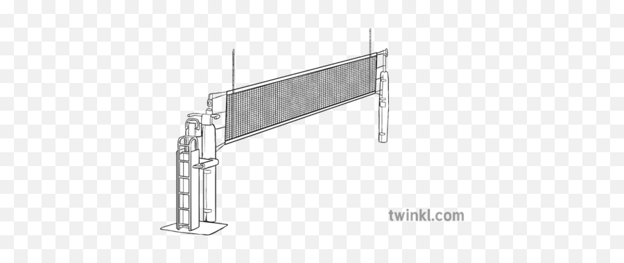 Volleyball Net Black And White Illustration - Twinkl 110 Metres Hurdles Png,Volleyball Net Png