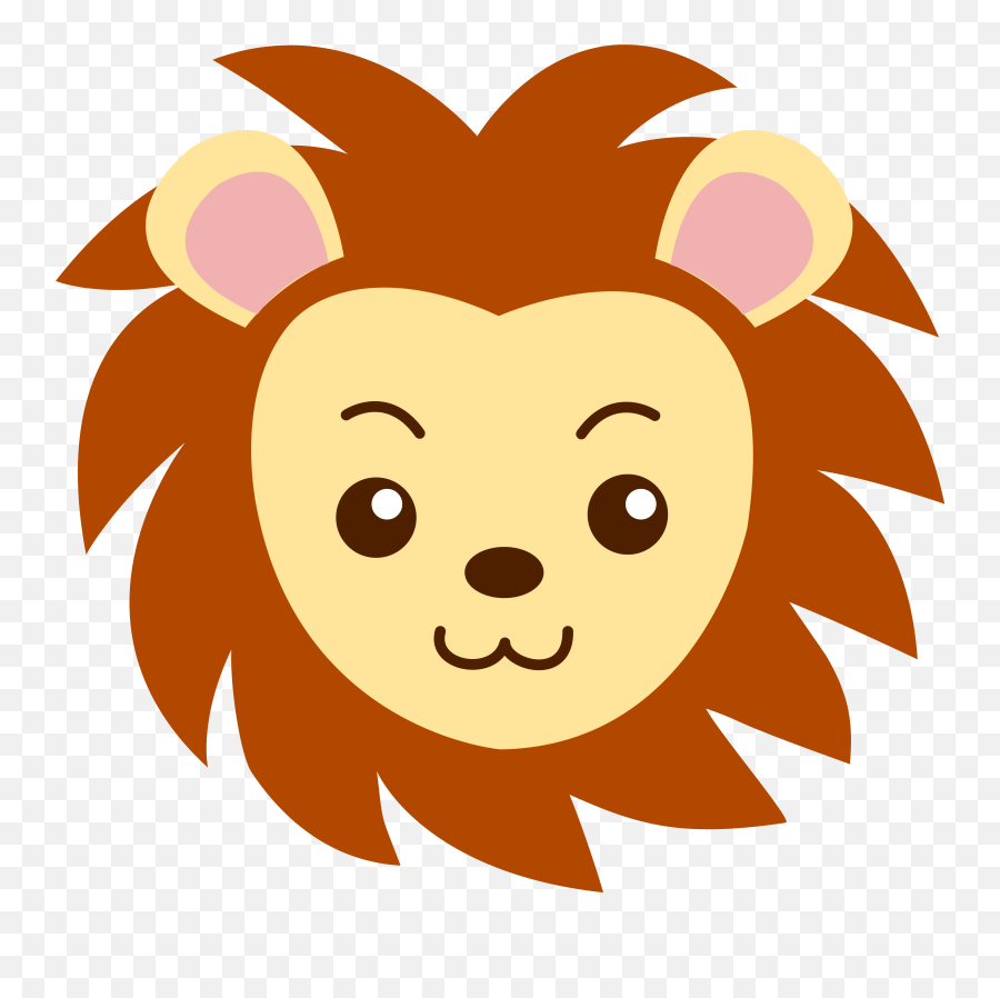 Clip Art Lion Face - Easy Cartoon Lion Face Png,Cute Face Png