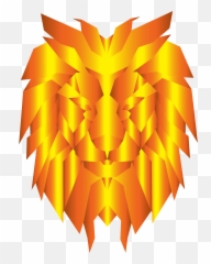 Prismatic Polygonal Lion Face - Portable Network Graphics png
