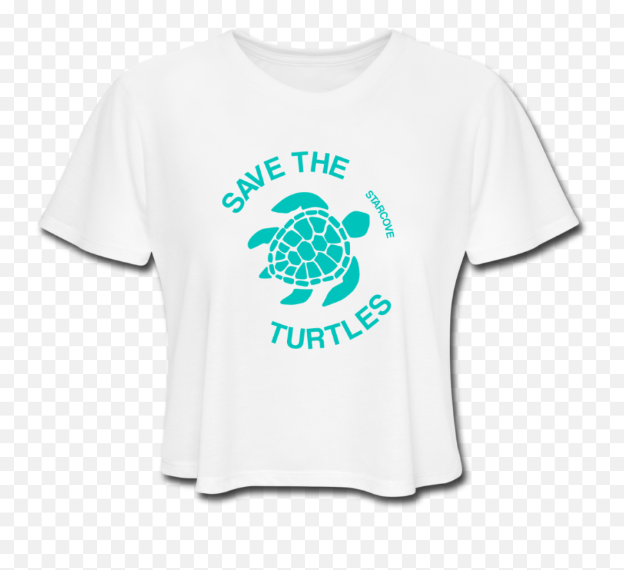 Save The Turtles Crop Top Tortoise 90s Ocean Beach Sea Turtle Adult Womenu0027s Cropped T - Shirt Vsco Girl Shirts Transparent Png,Turtle Transparent Background