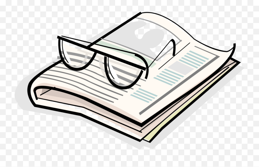 Reading Glasses And Newspaper - Vector Image Glasses Newspaper Png,Reading Glasses Png