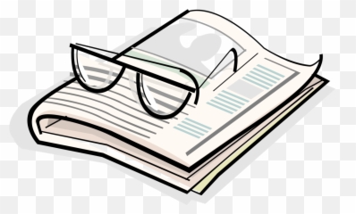 Reading Glasses And Newspaper - Vector Image Png