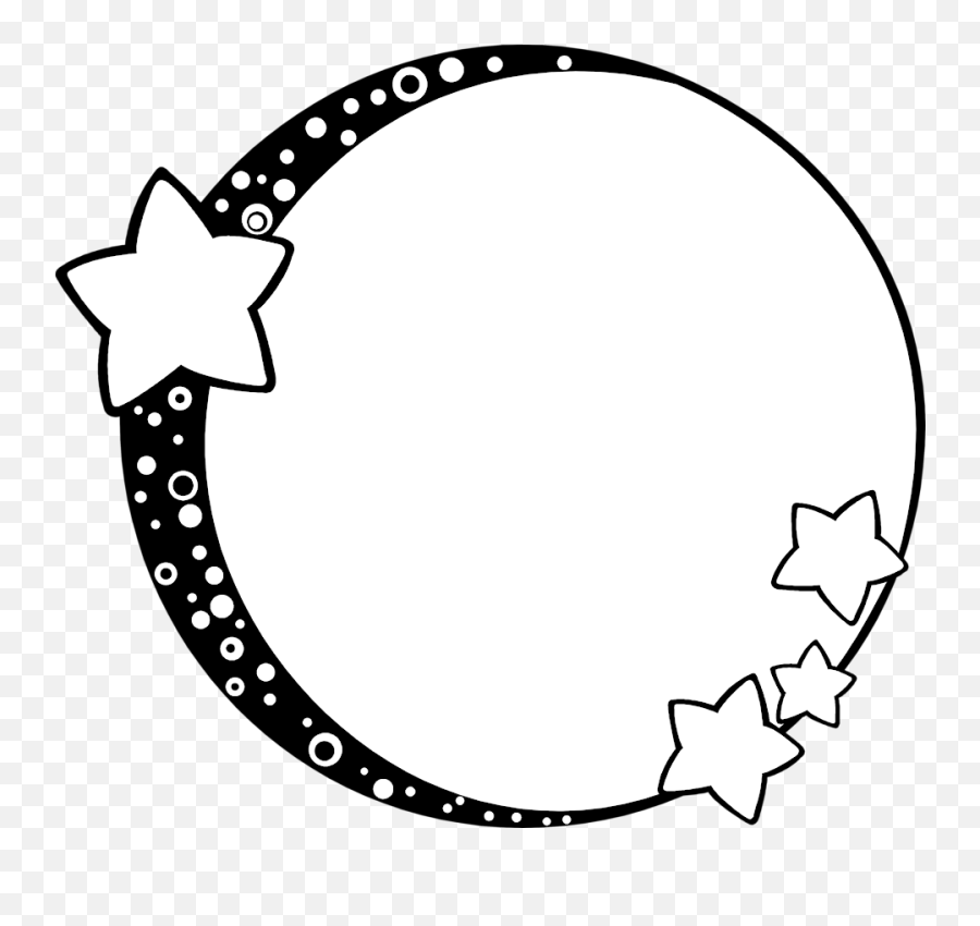 Download Moon Clipart Border Free Collection - Clip Art Frame Stars Border Black And White Png,Moon Clipart Transparent Background