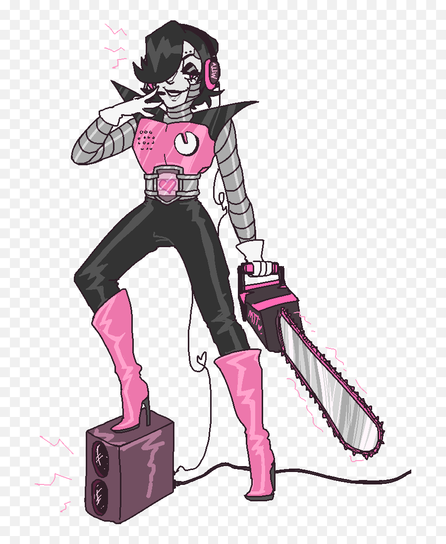 Gift Art Mtt - Mettaton With A Chainsaw Full Size Png Mettaton Ut,Chainsaw Png