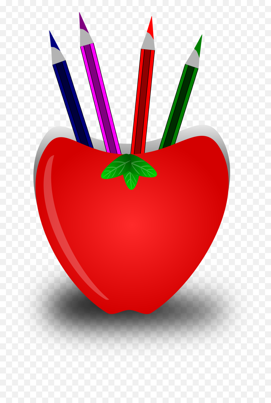 Clipart Apples Pen Transparent Free For - Pen Stand Clip Art Png,Cartoon Apple Png