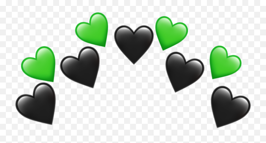 Heart Emojis Crown Emoji Flower Sticker By Sky - Green Heart Crown Transparent Png,Transparent Heart Emojis