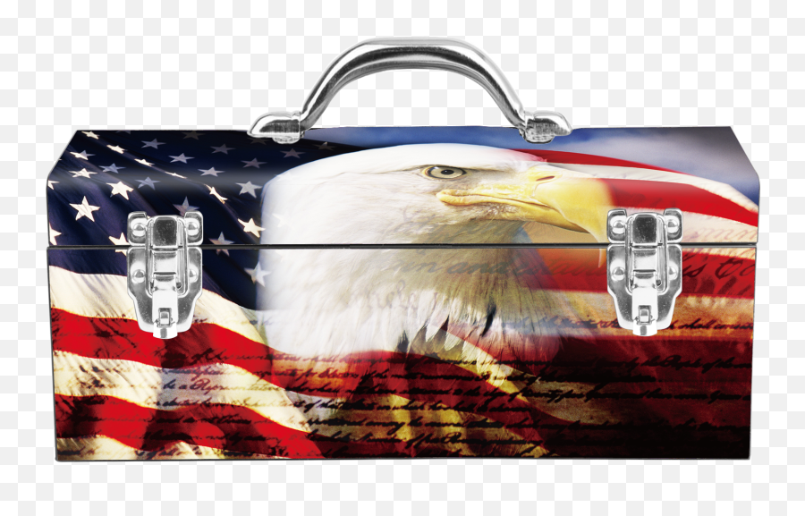 American Flag Eagle Portrat Steel Box U2013 Charlotte Tools - Patriotic Bald Eagle Png,American Flag Eagle Png
