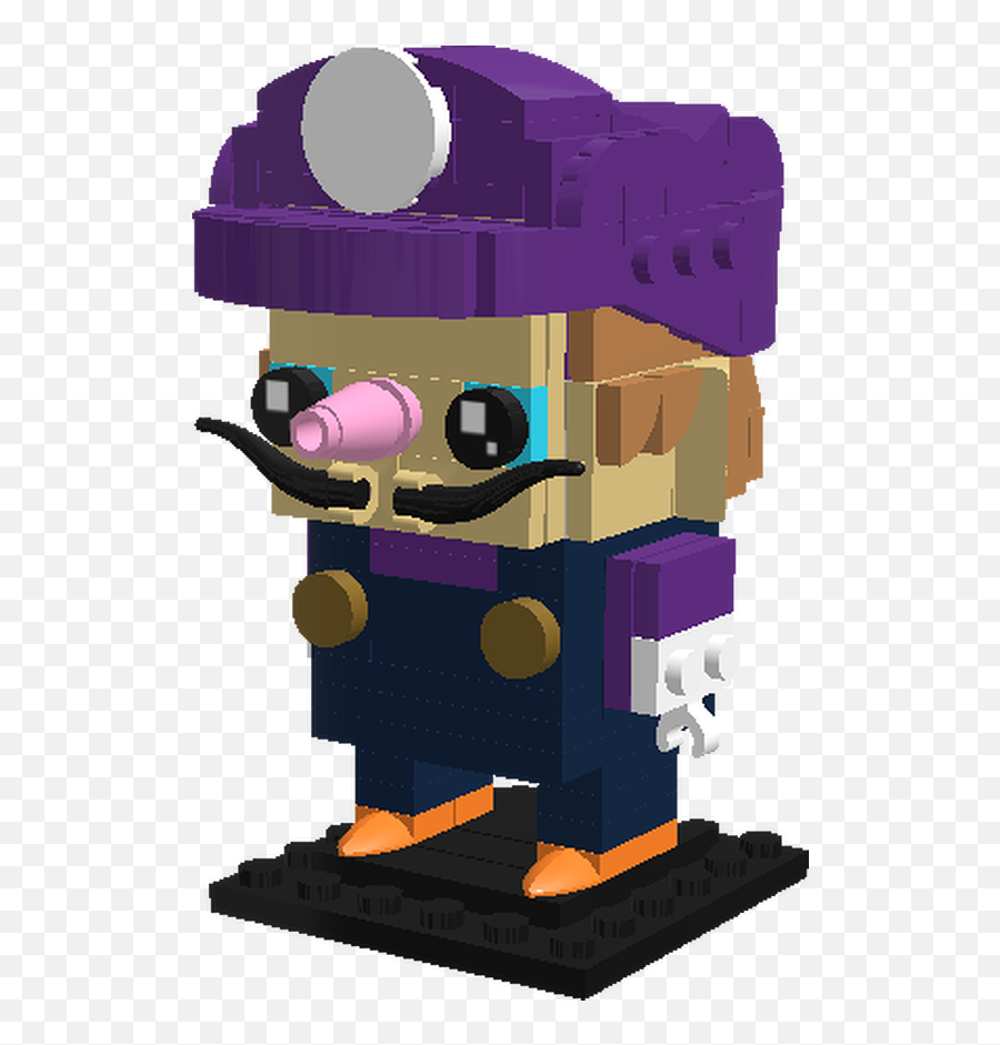 Mecabrickscom Waluigi Brickheadz - Lego Waluigi Brickheadz Png,Waluigi Transparent