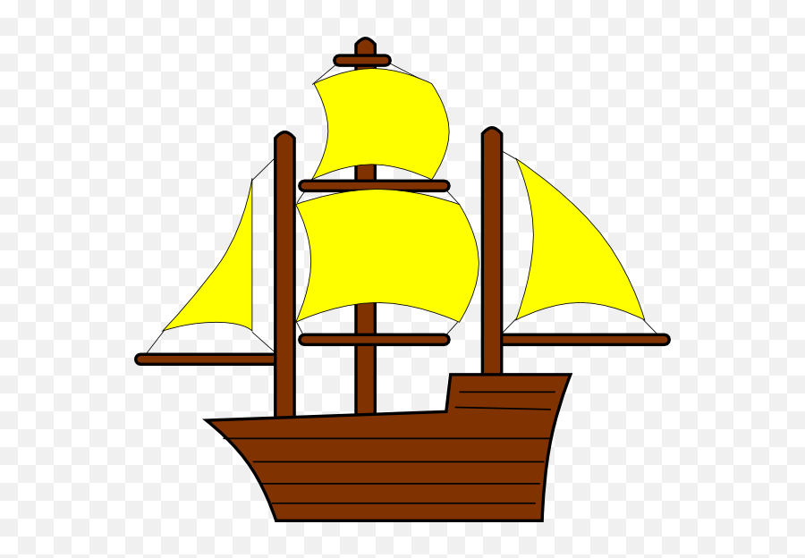 Yellow Pirate Clip Art - Sail Ship Clipart Png,Pirate Ship Png