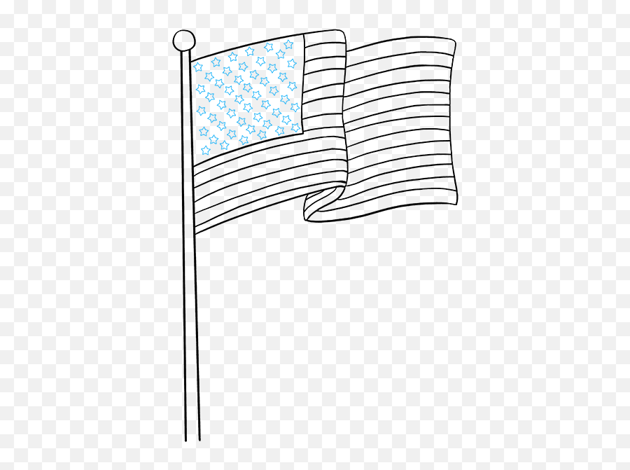 How To Draw The American Flag - Flagpole Png,Waving American Flag Icon