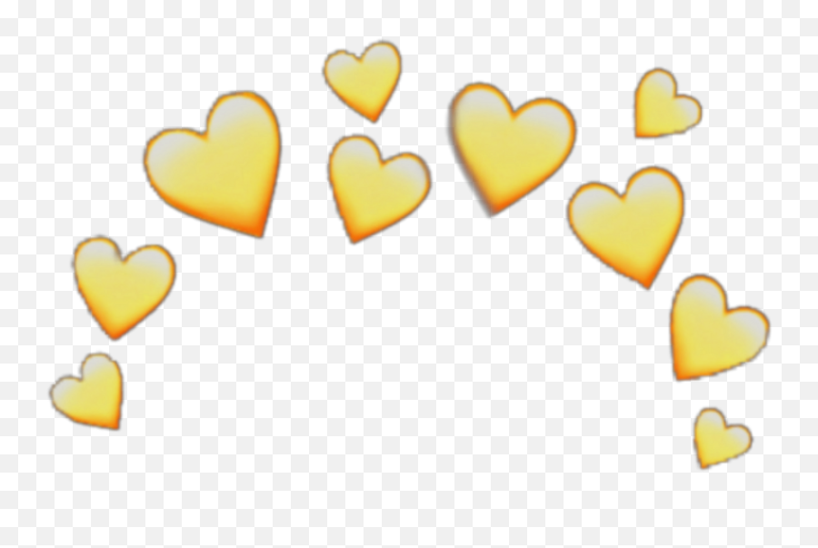 Heart Crown Heartcrown Emoji Iphone - Yellow Heart Emoji Png,Iphone Heart Emoji Png