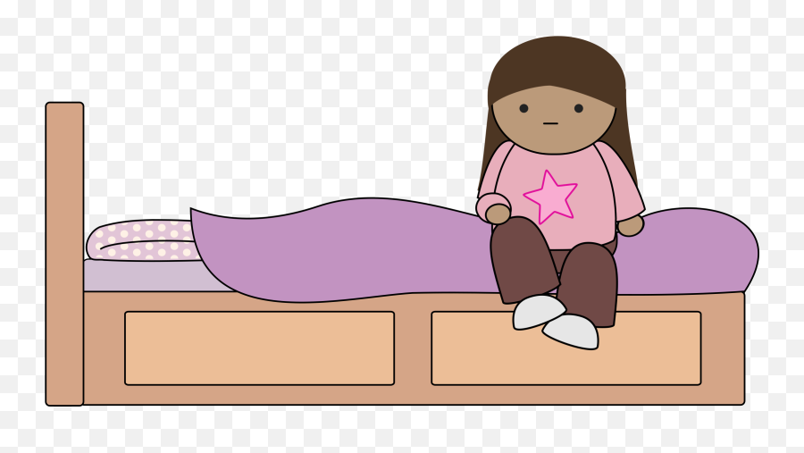 28 Collection Of Girl Sitting - Girl On The Girl Sitting On Bed Clipart Png,Bed Clipart Png