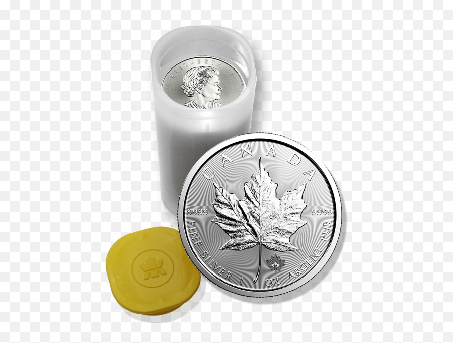 2020 Canadian Maple Leaf Silver Coins - Rolls Of 25 Gold 25 Maple Leaf Silver Png,Silver Coin Png